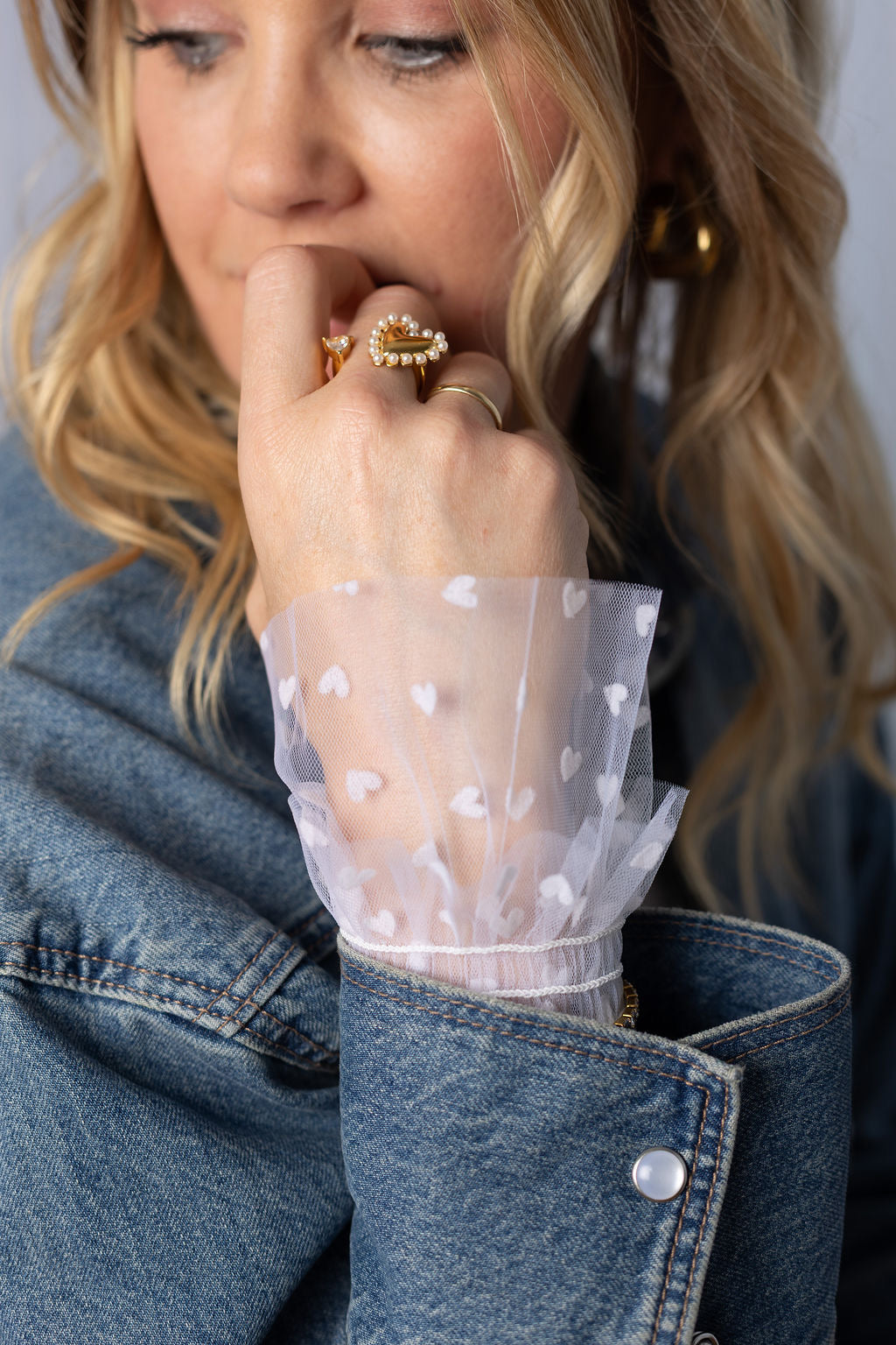 White heart wrist cuff