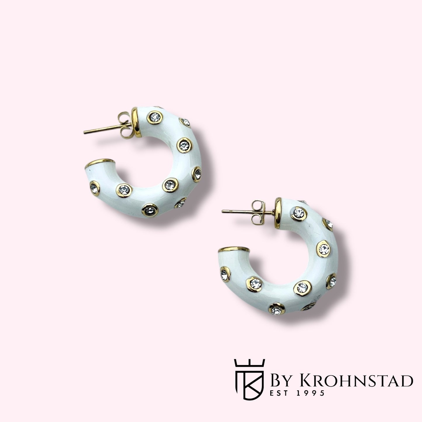 White dotted hoops