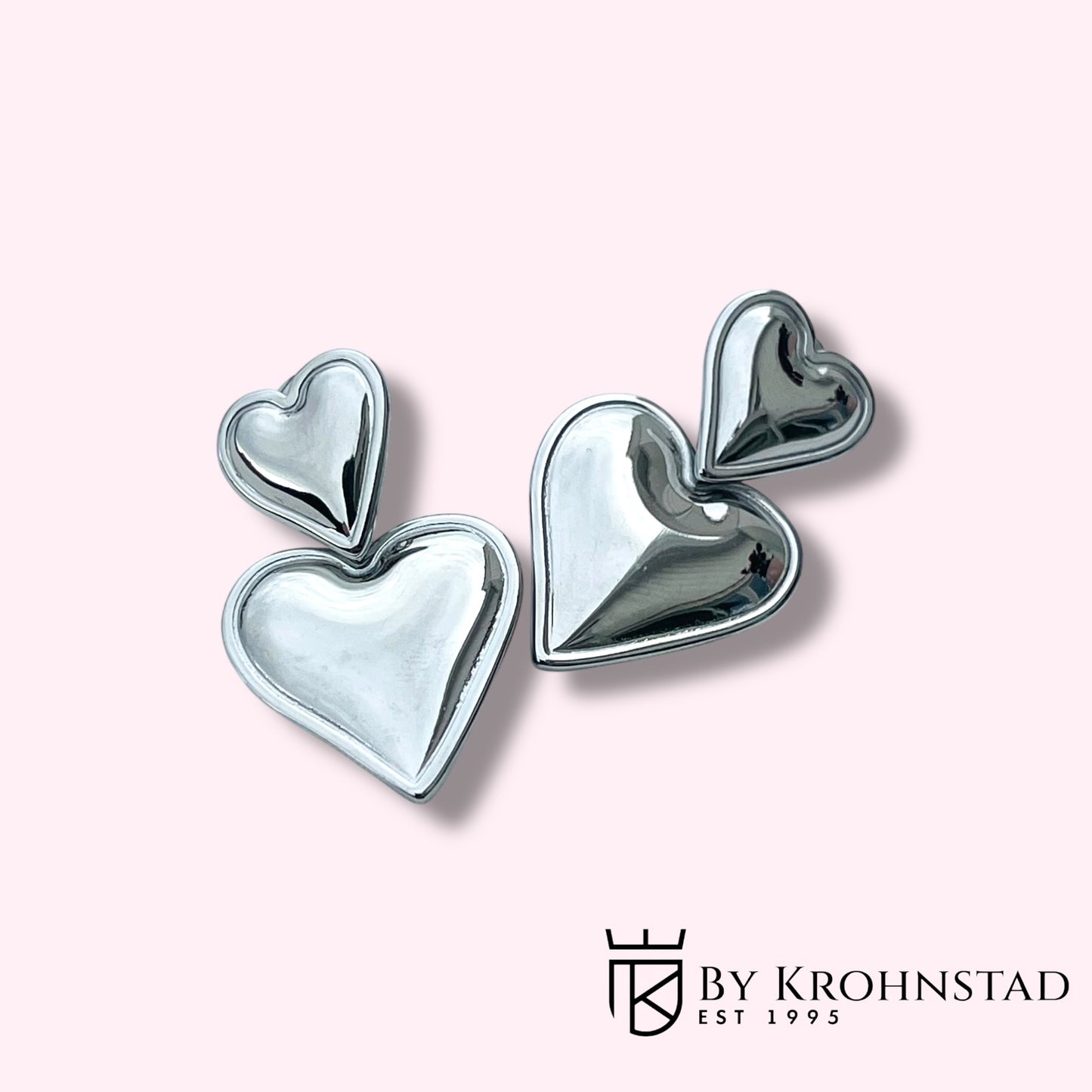 Amalfi heart earrings silver