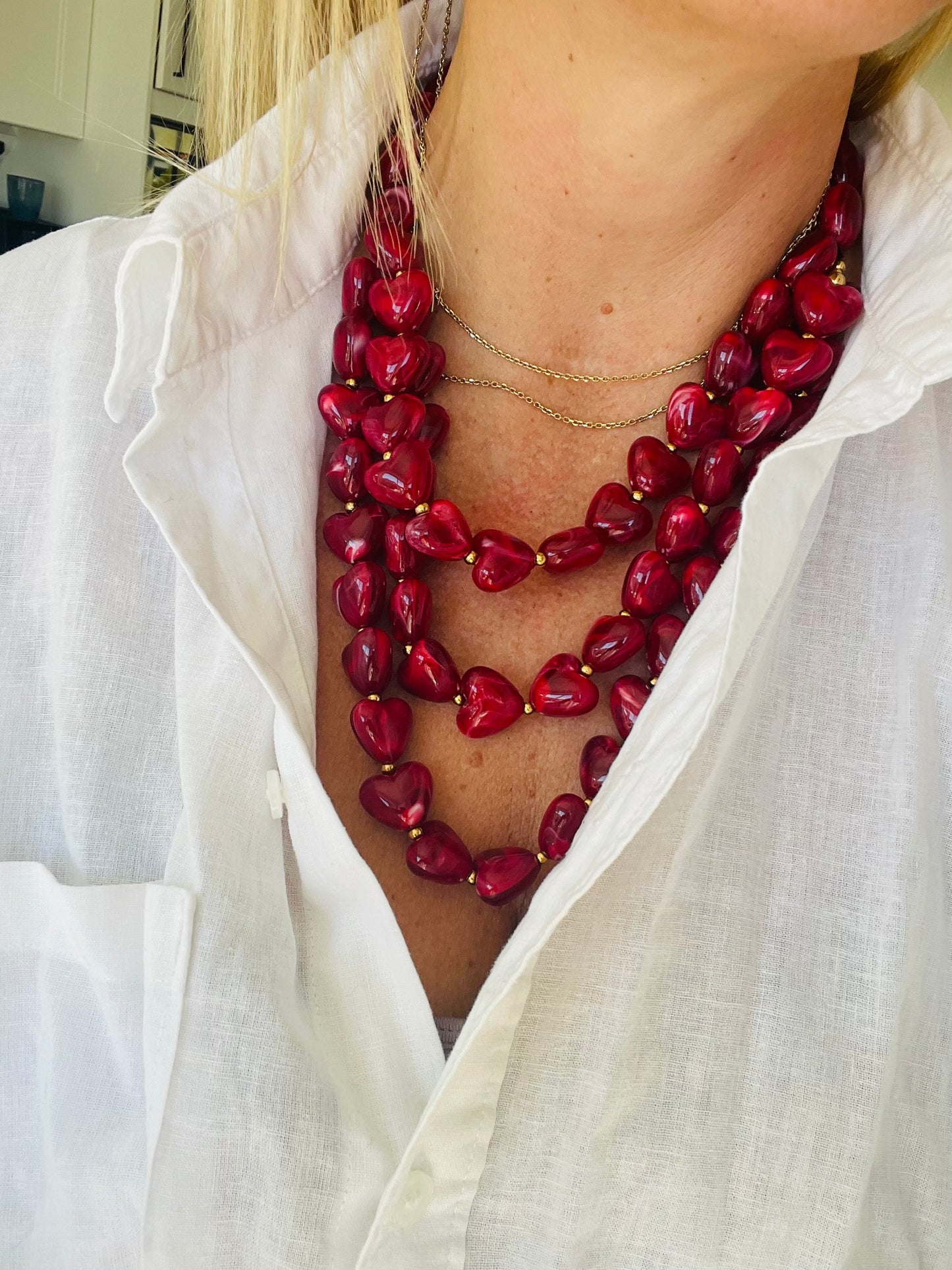 Amore necklace -red