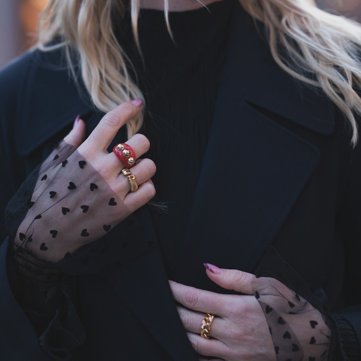 Black heart wrist cuff