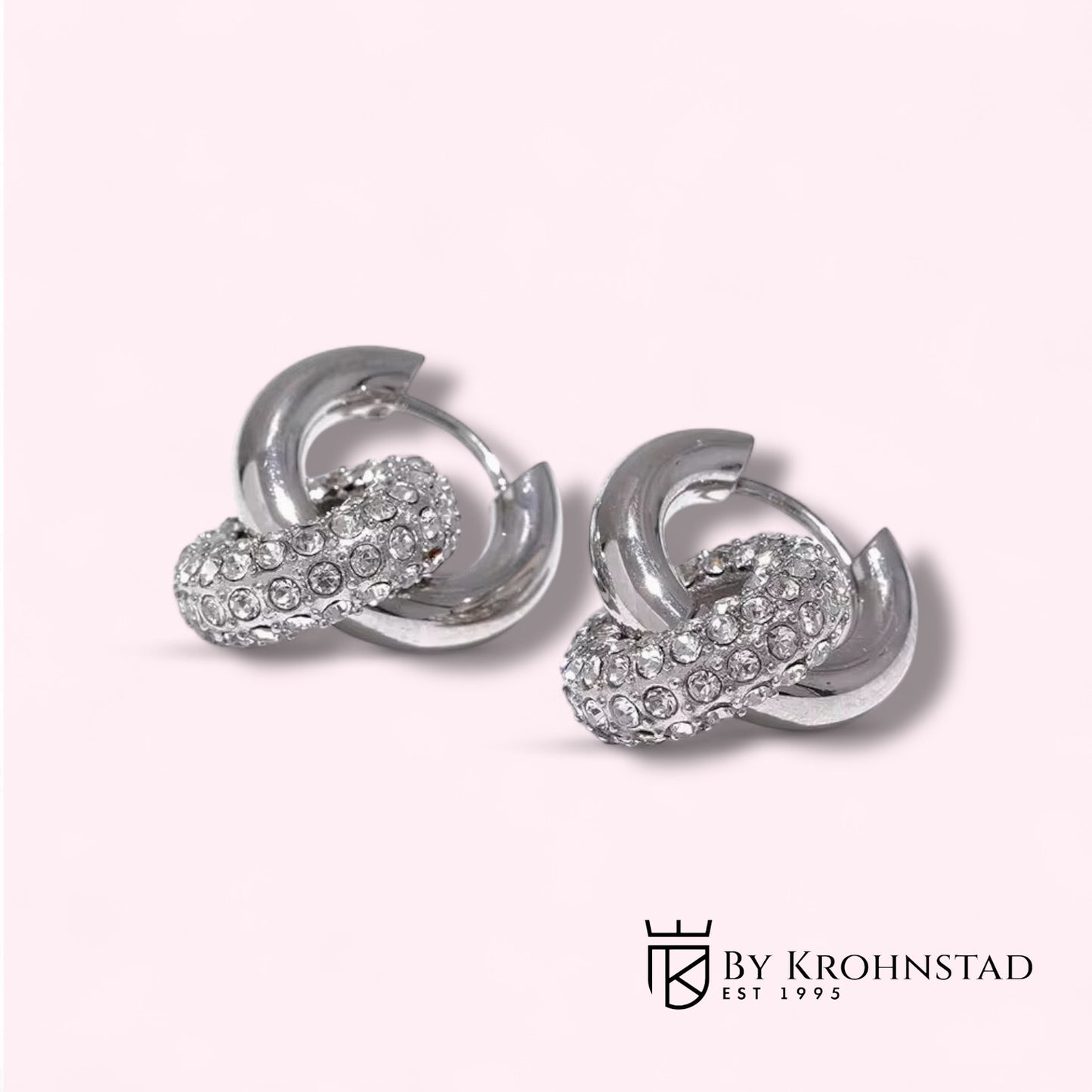 Power ring earrings silver