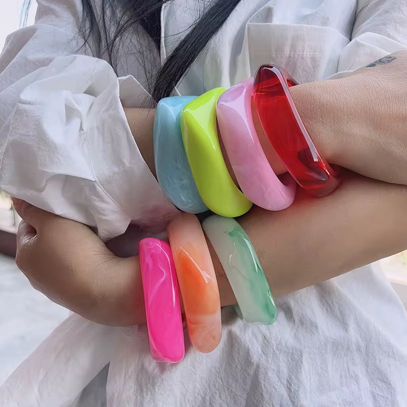 Happy Acrylic bangle