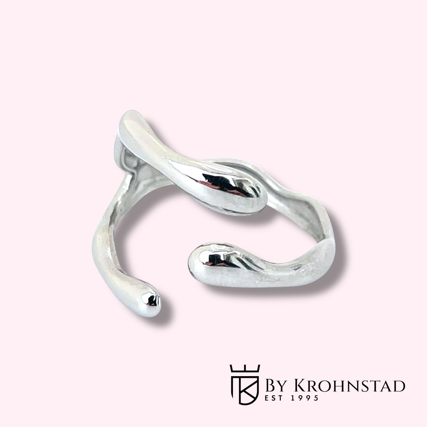 Open wave ring silver