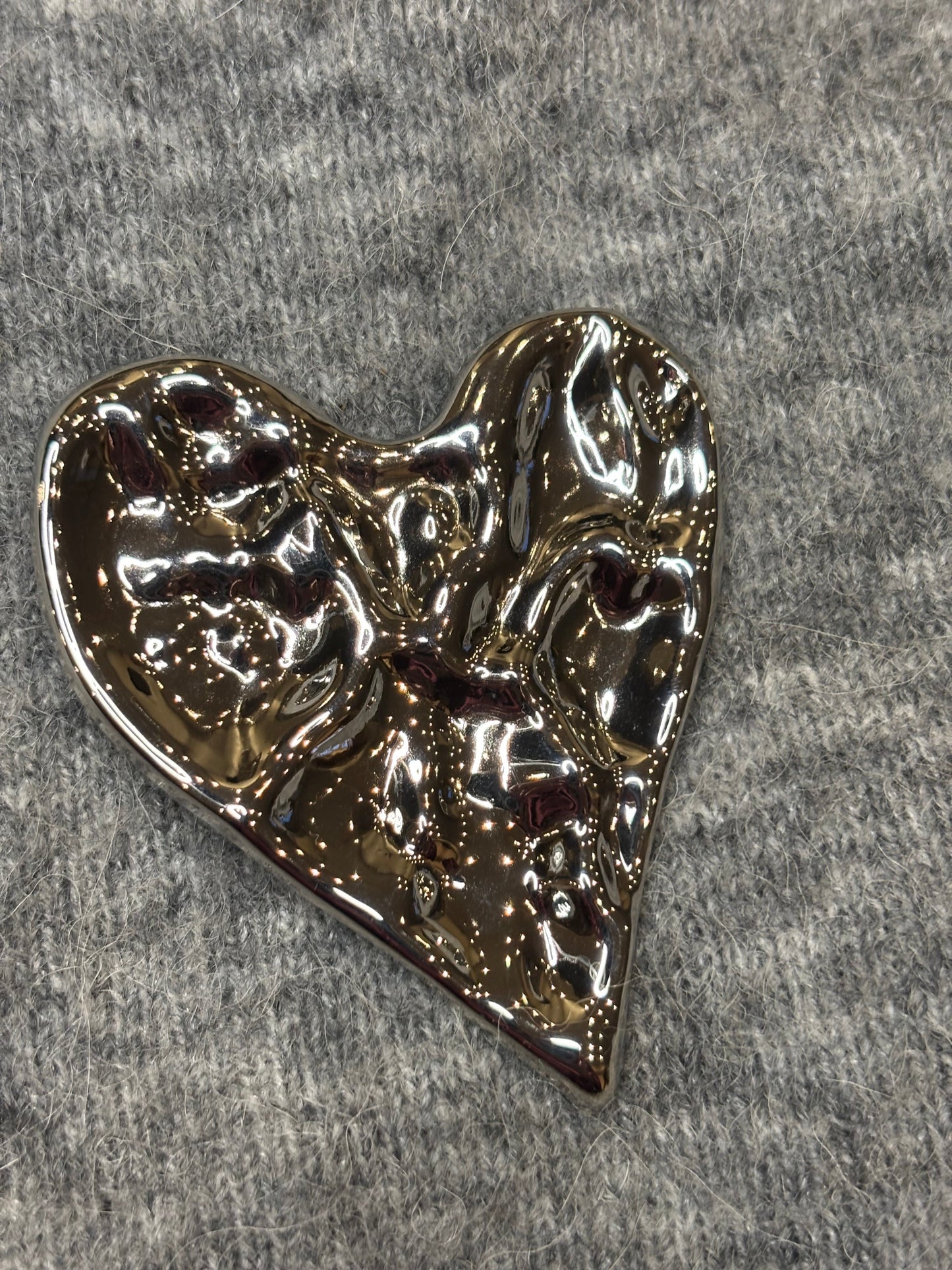 Silver heart brooch