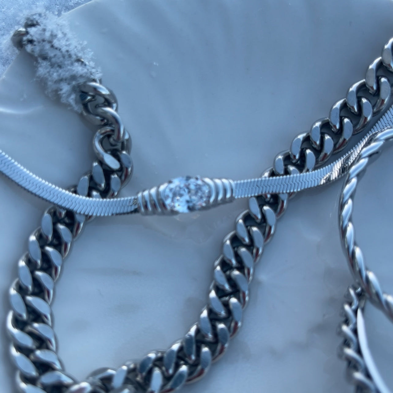 Snake eye silver bracelet