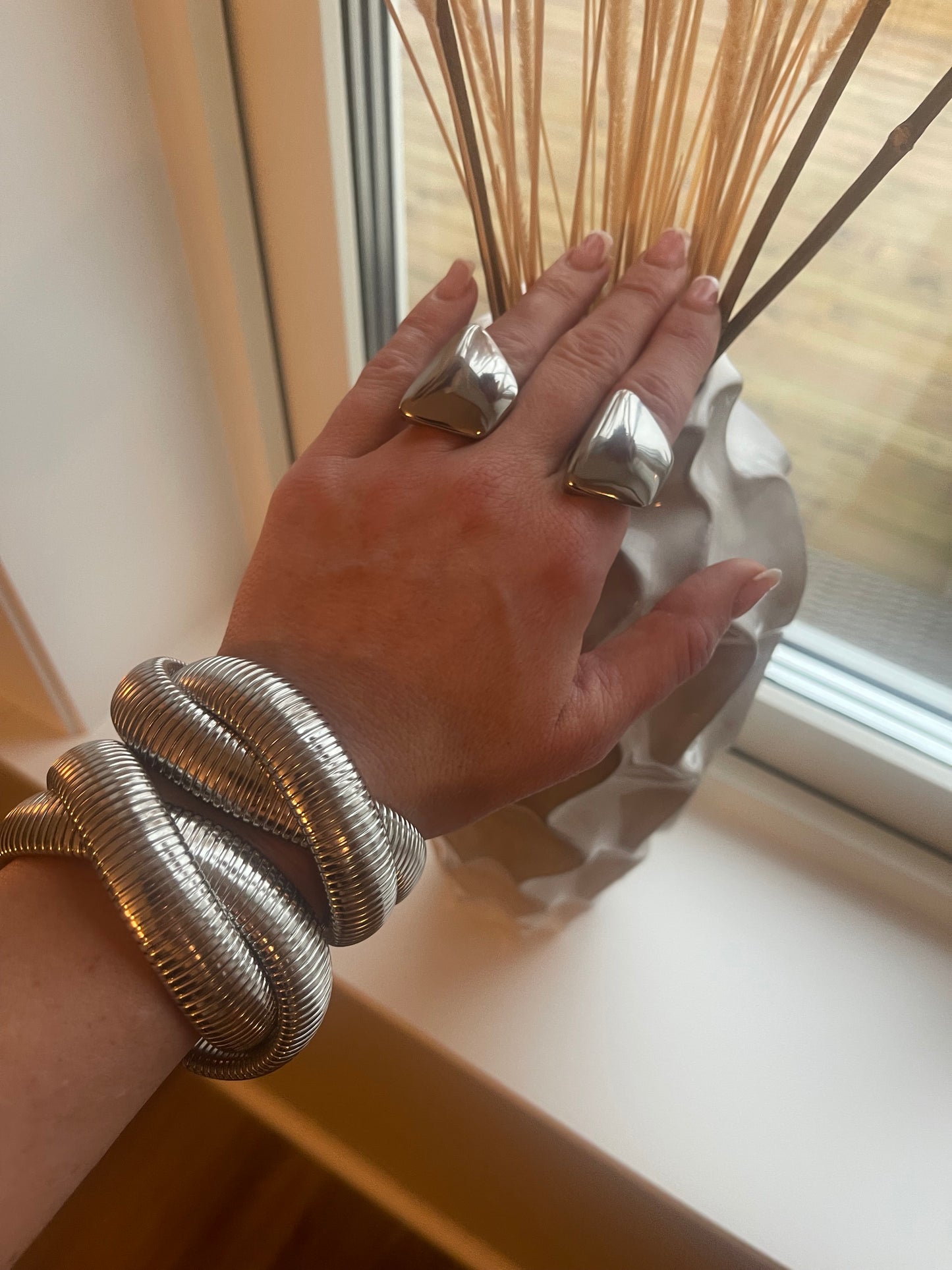 Sleek Square silver Ring