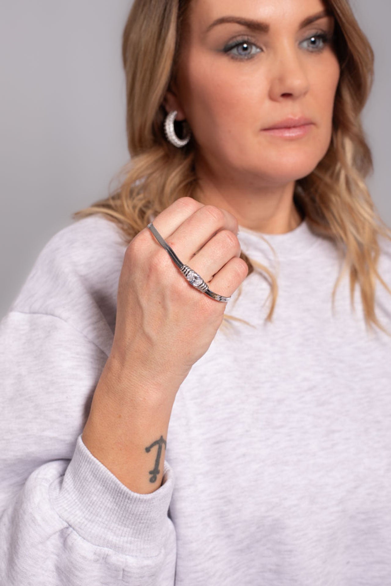 Snake eye silver bracelet