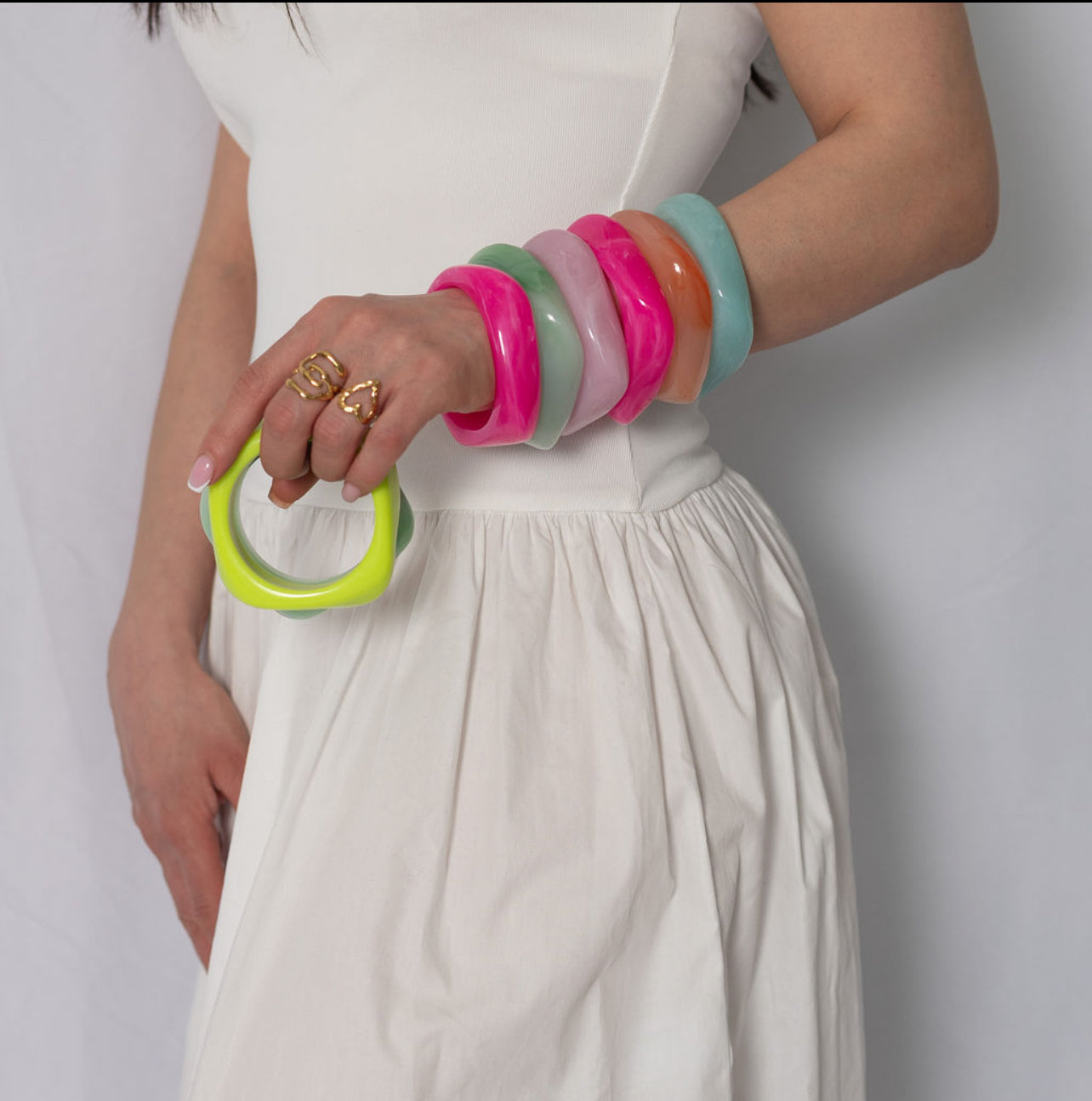 Happy Acrylic bangle