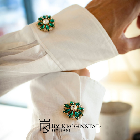 Green Crystal Button Covers