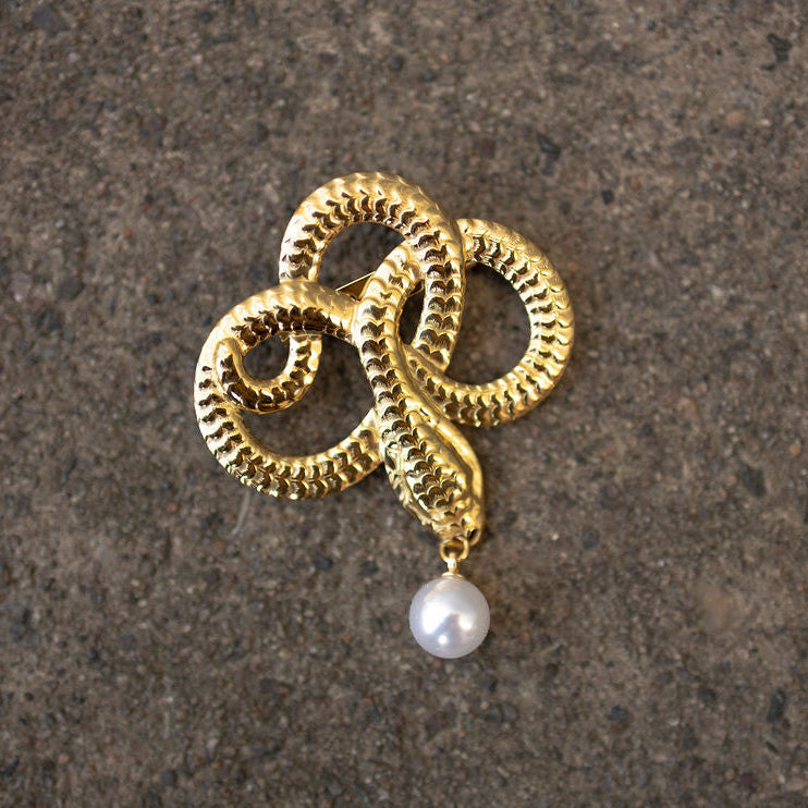 Gold Cobra brooch