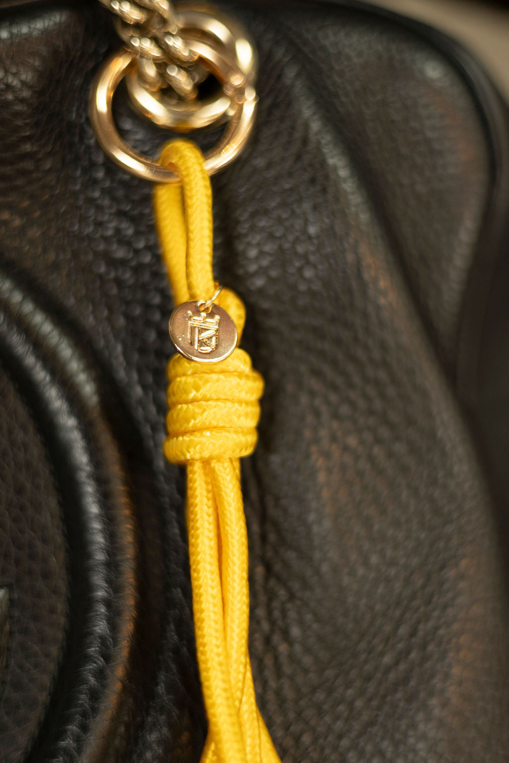 Yellow knot bag charm