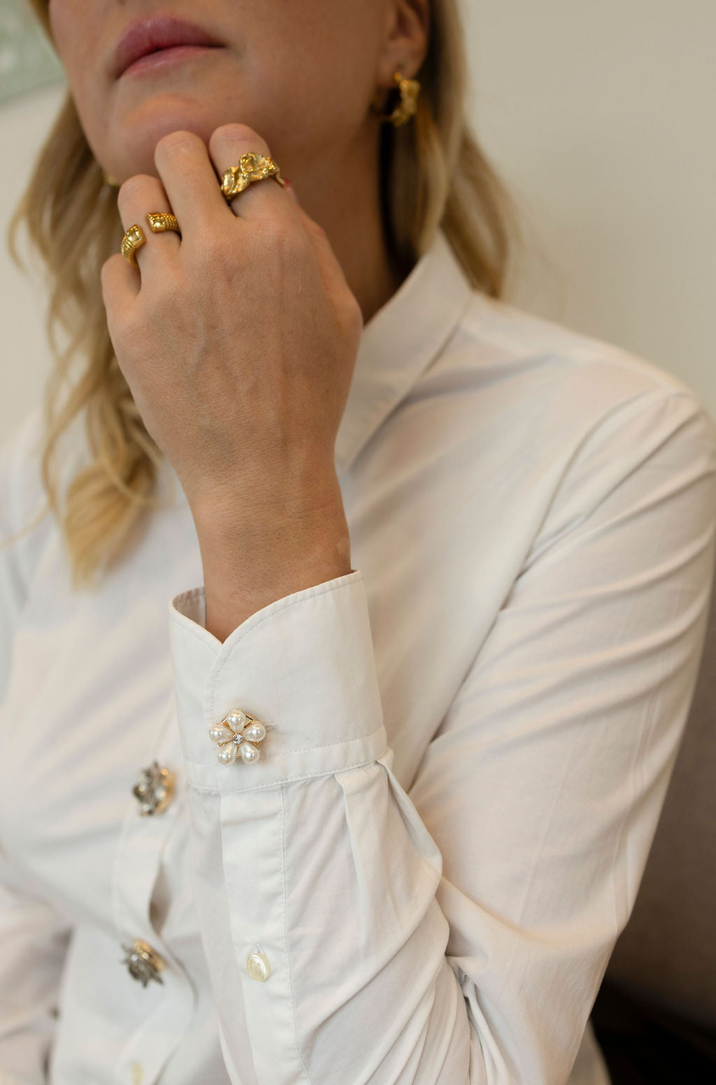 Flower Pearl Button Covers