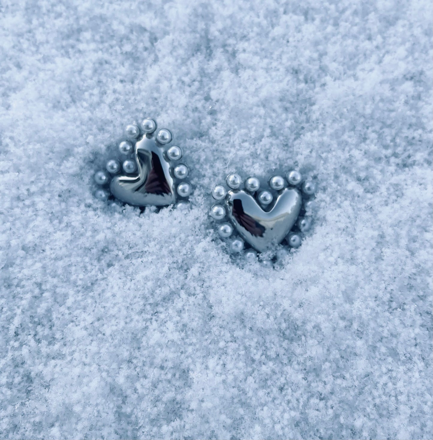 Pearly heart earings