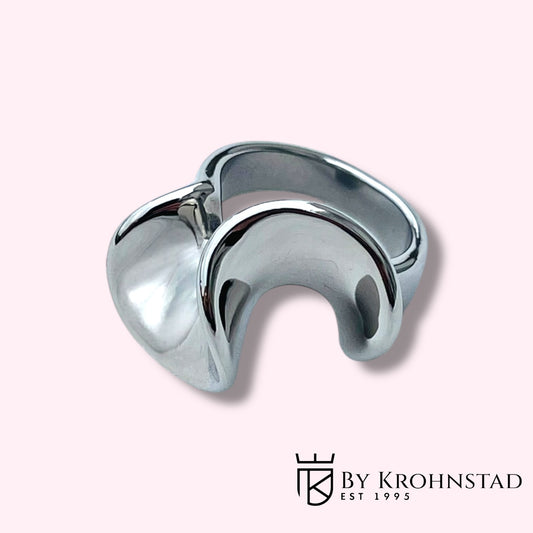 Wave silver ring