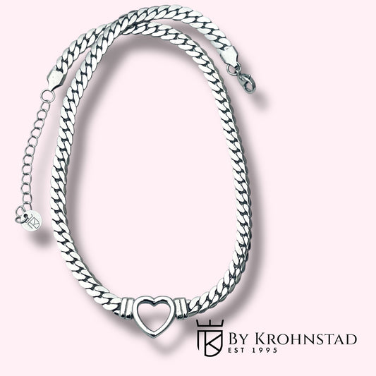 Amalfi heart silver necklace