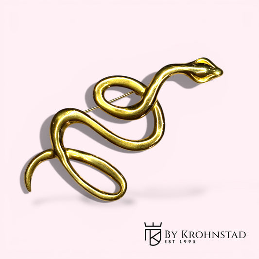 Gold snake brooch