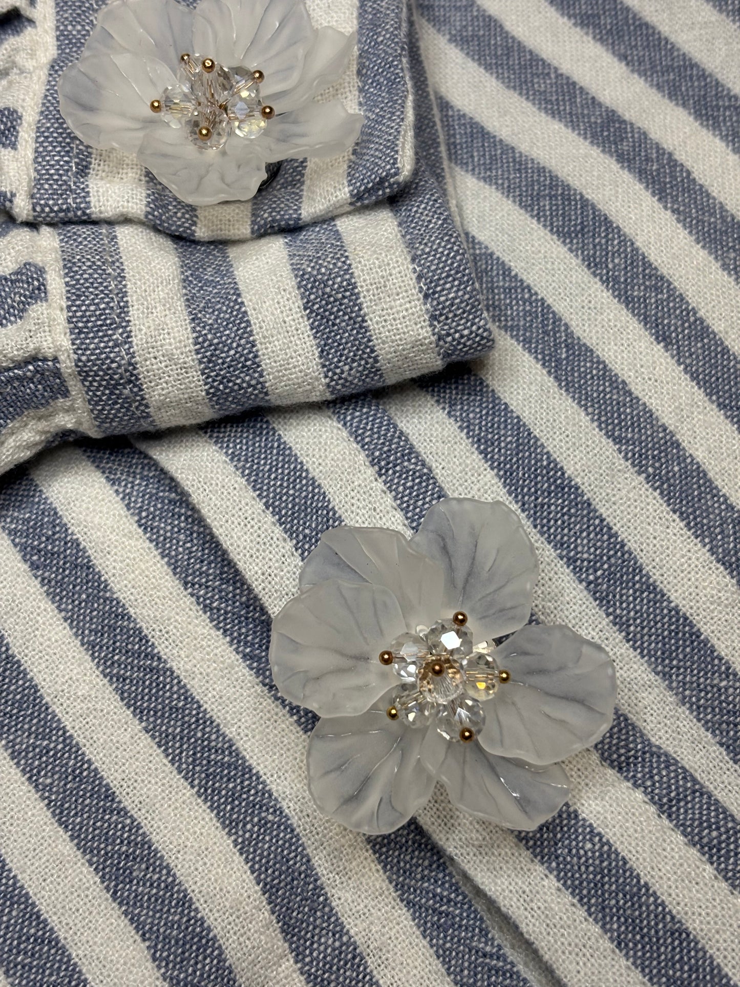 Sheer Flower Button Cover