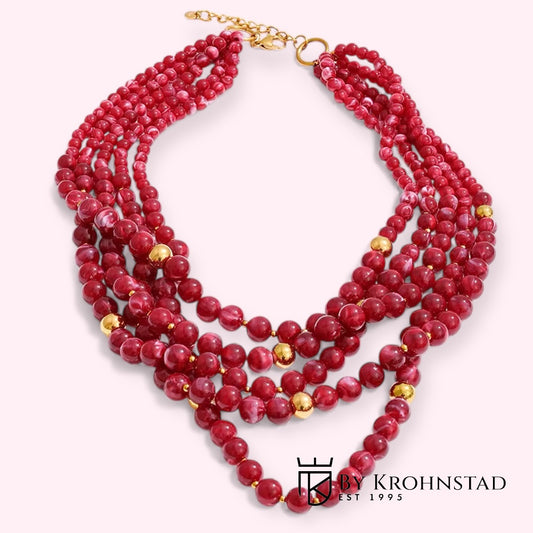 Acrylic beads necklace Red