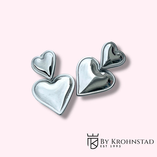 Amalfi heart earrings silver
