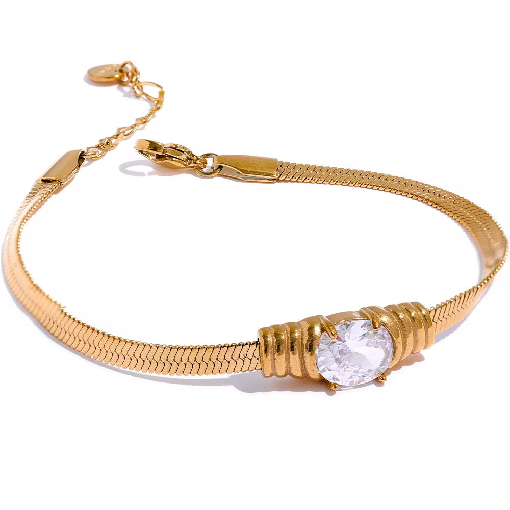 Snake eye gold bracelet