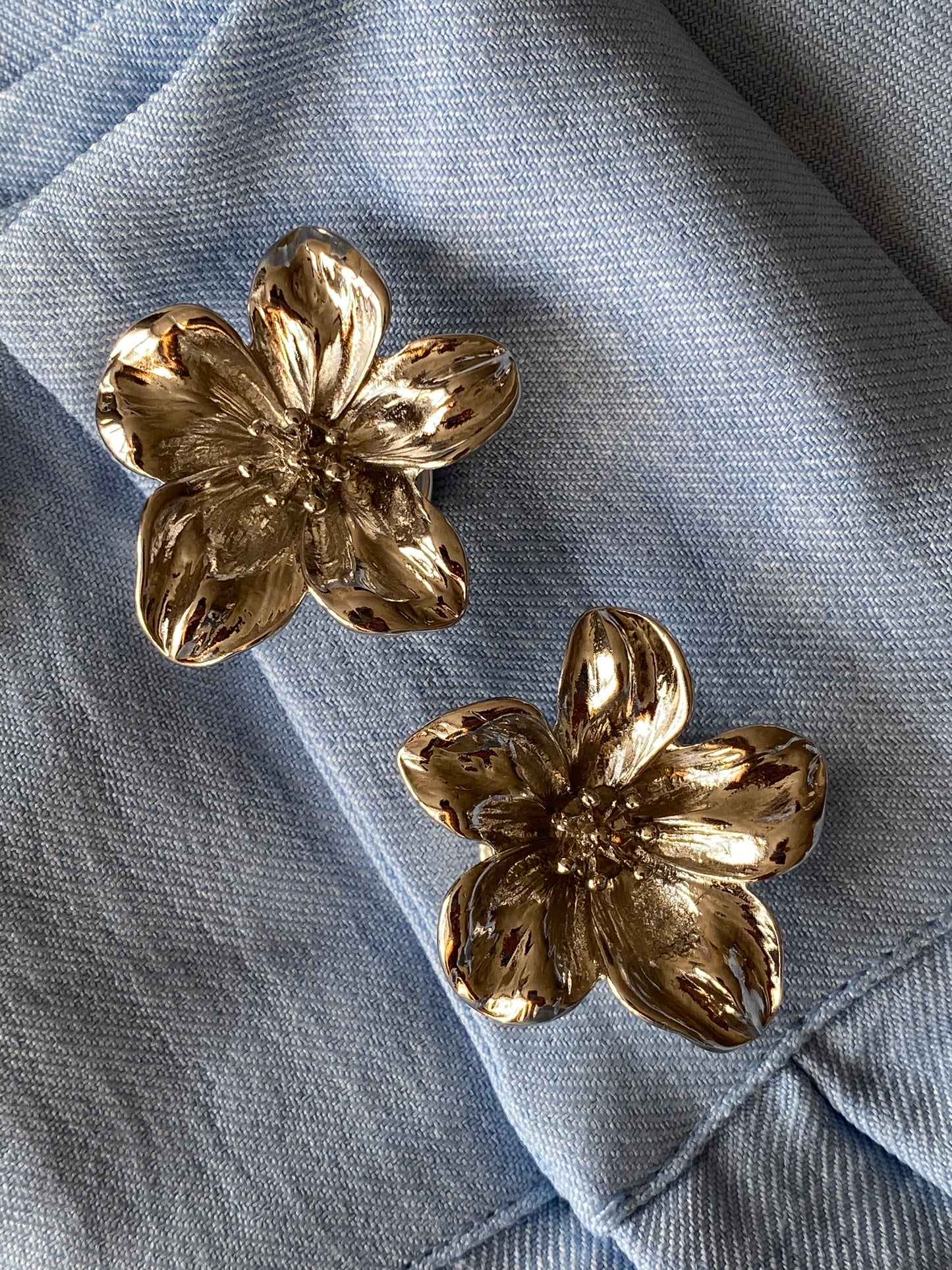 Silver Bloom Button covers