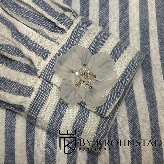 Sheer Flower Button Cover