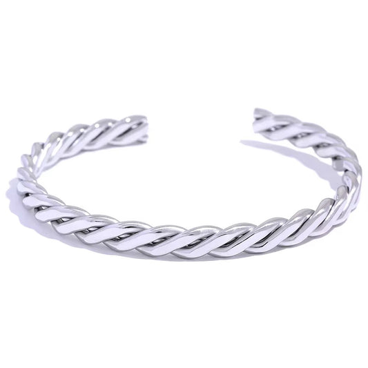 Braided silver cuff