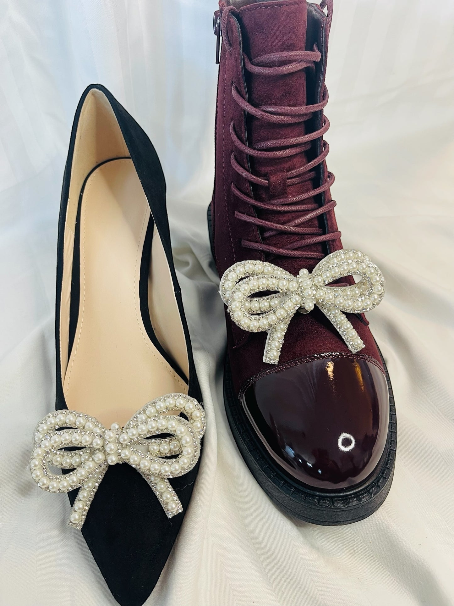 Pearl & Strass Bow Shoe Clip