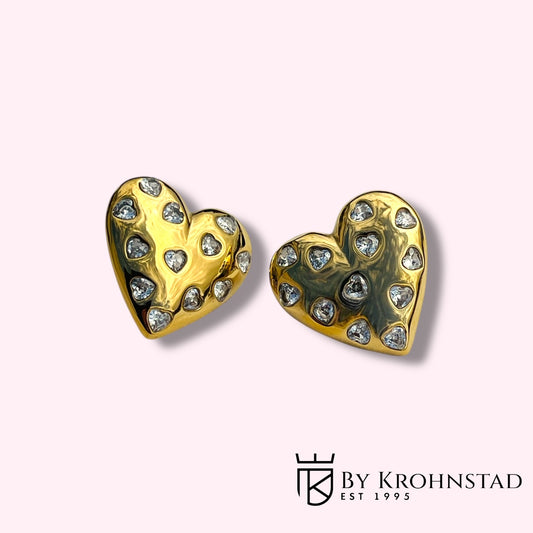Studded heart earings