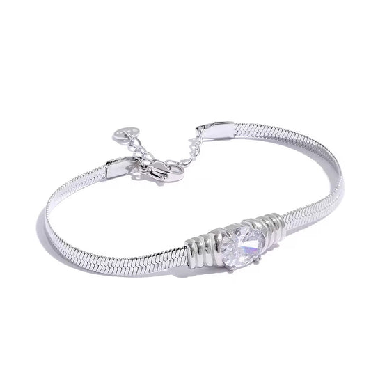 Snake eye silver bracelet