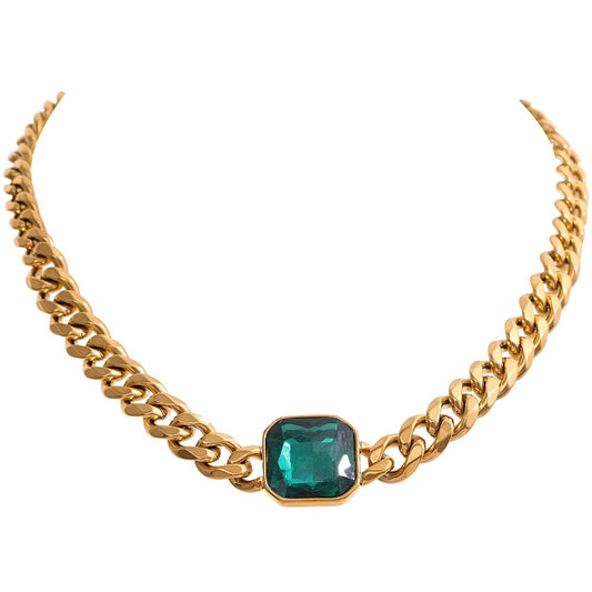 Emerald chain necklace