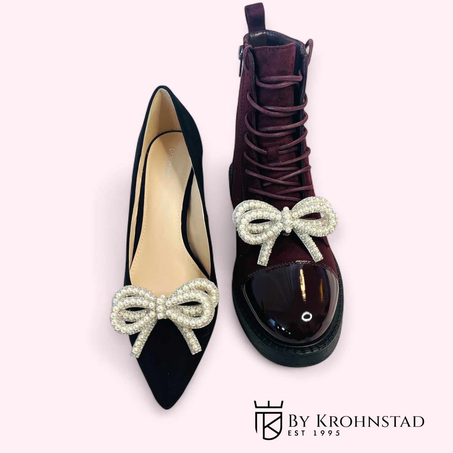 Pearl & Strass Bow Shoe Clip
