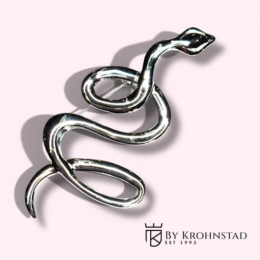 Silver snake brooch