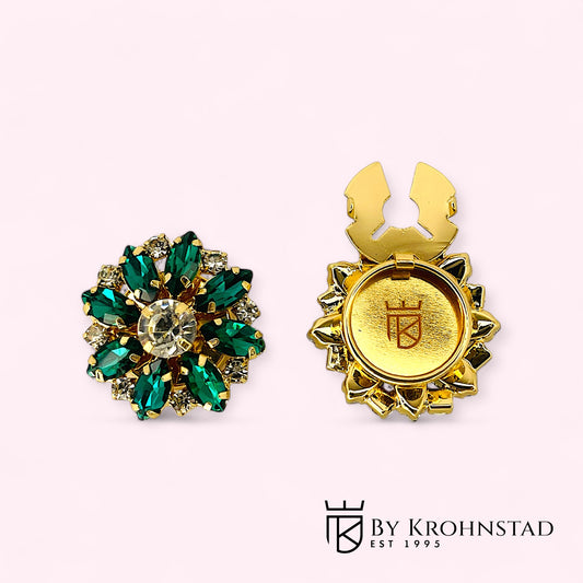 Green Crystal Button Covers