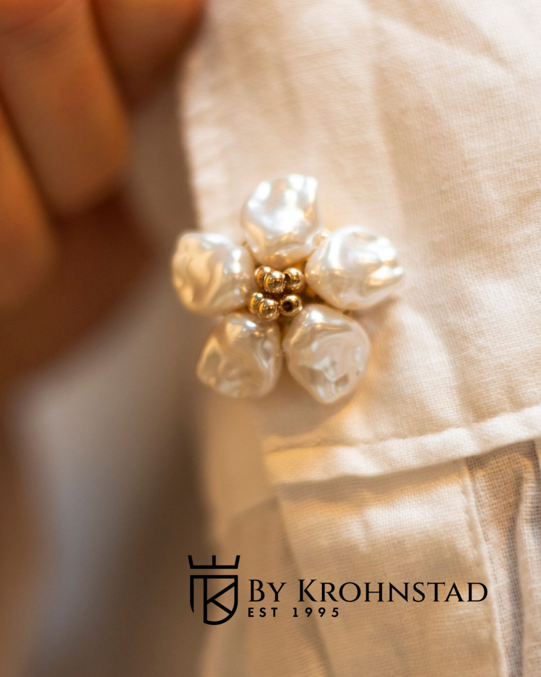 White flower Button Cover