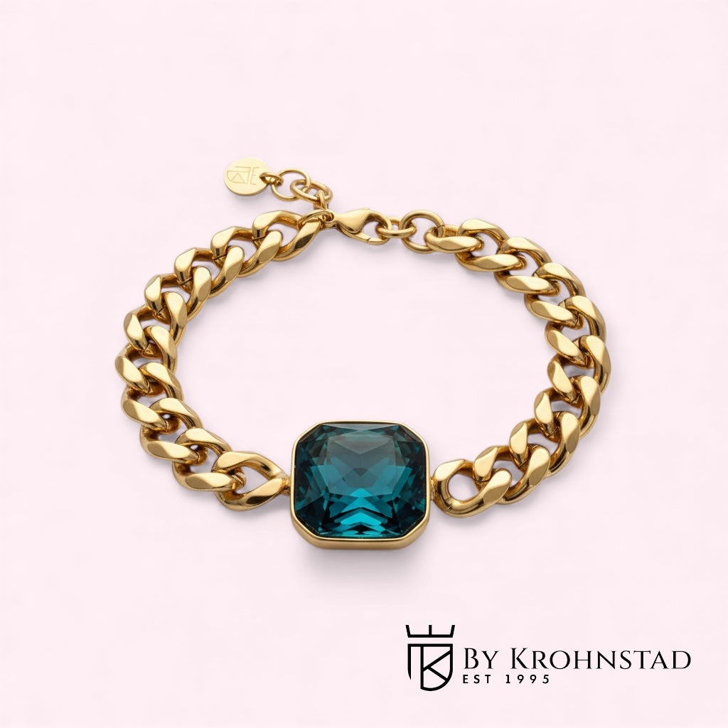 Emerald chain bracelet