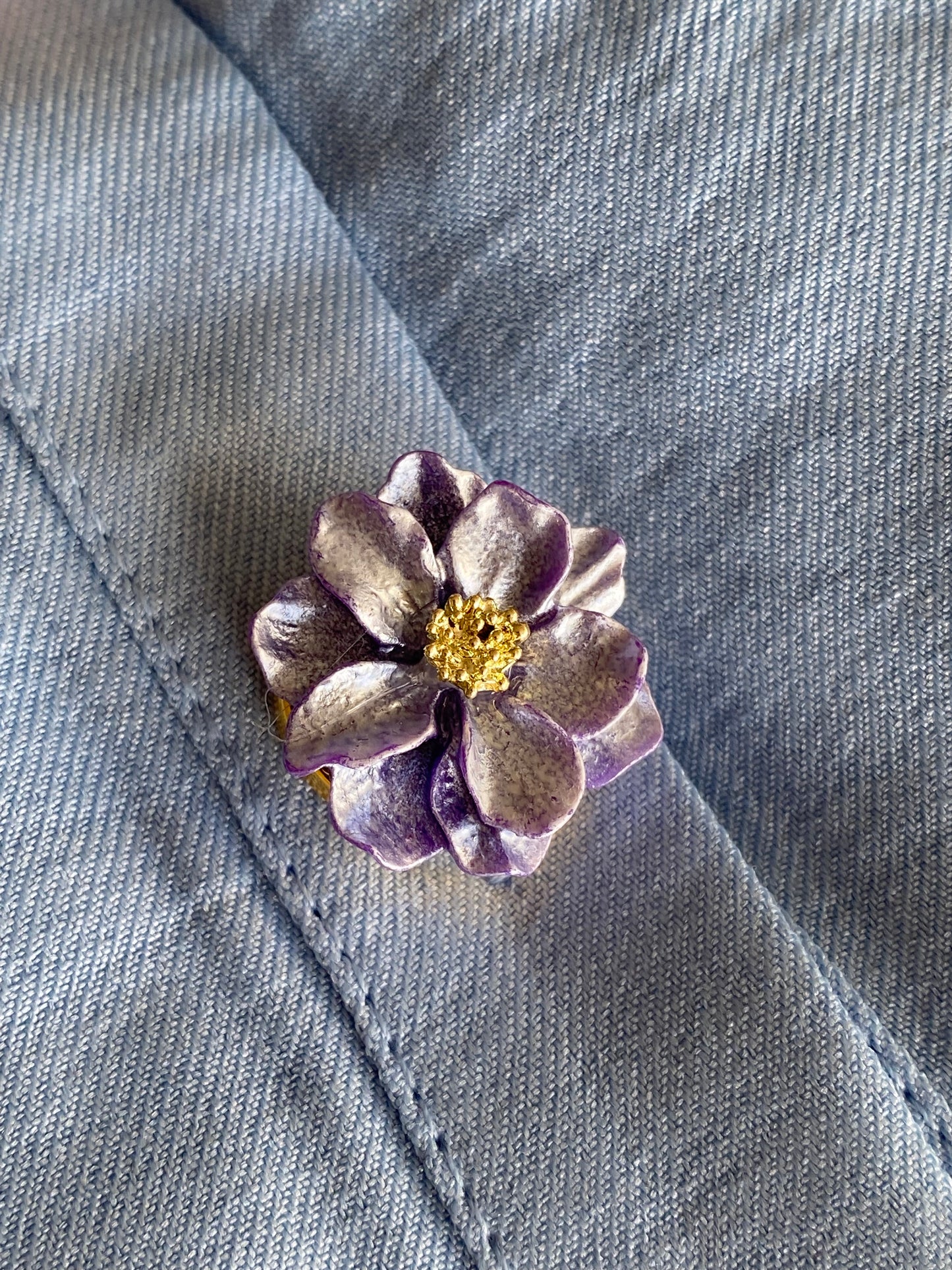 Purple  flower Button Covers
