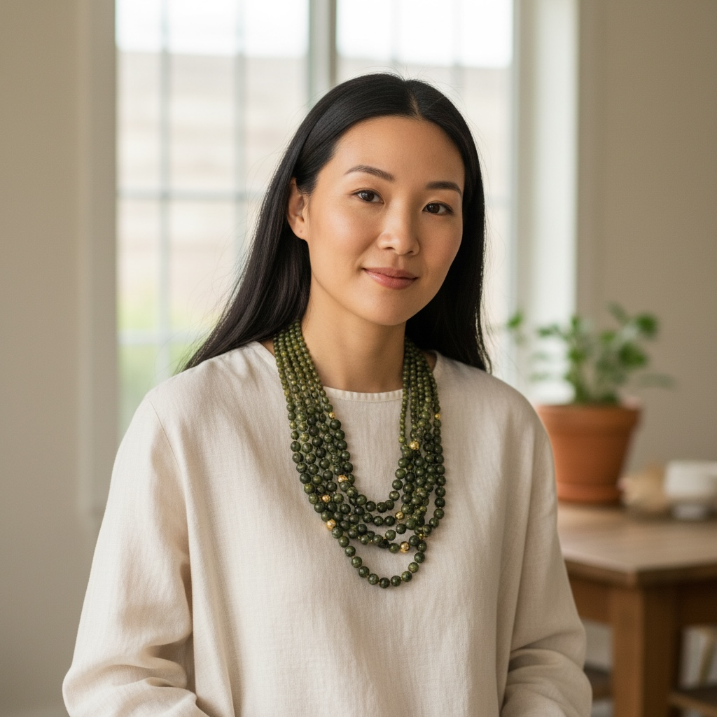 Acrylic beads necklace green