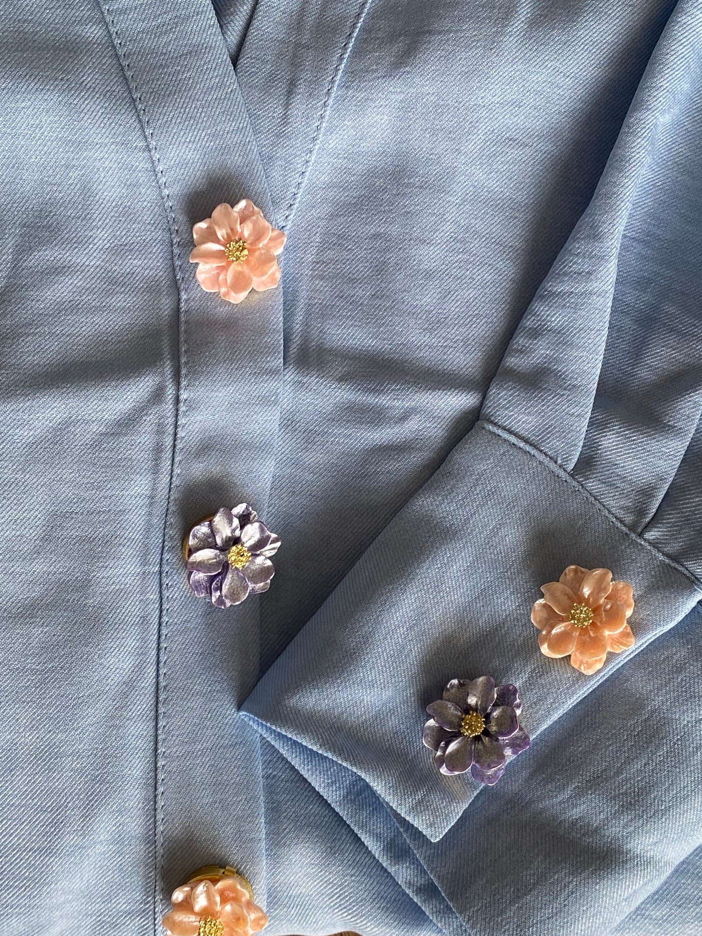 Purple  flower Button Covers
