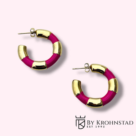 Golden hot pink hoop