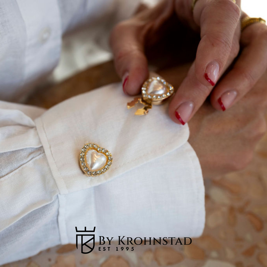 Pearl Heart Button Covers