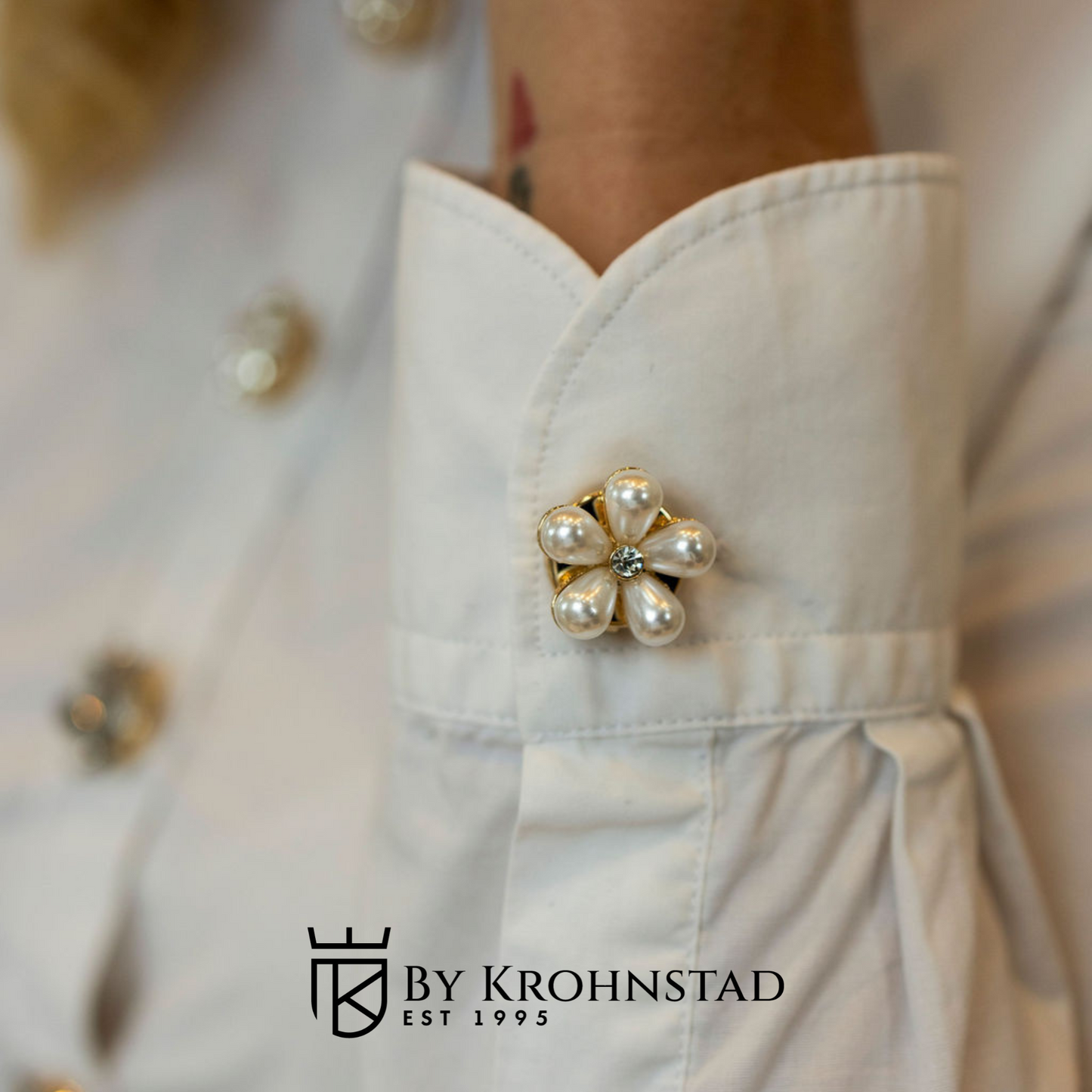 Flower Pearl Button Covers