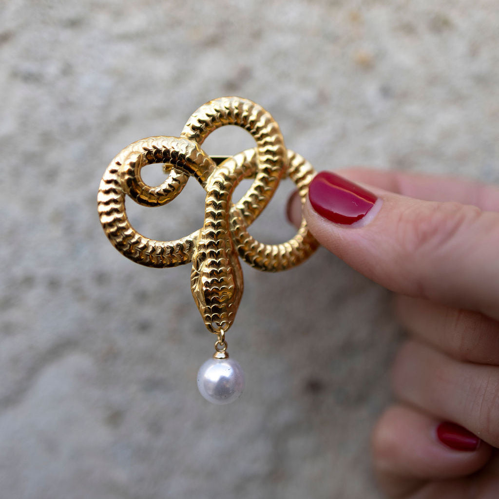 Gold Cobra brooch