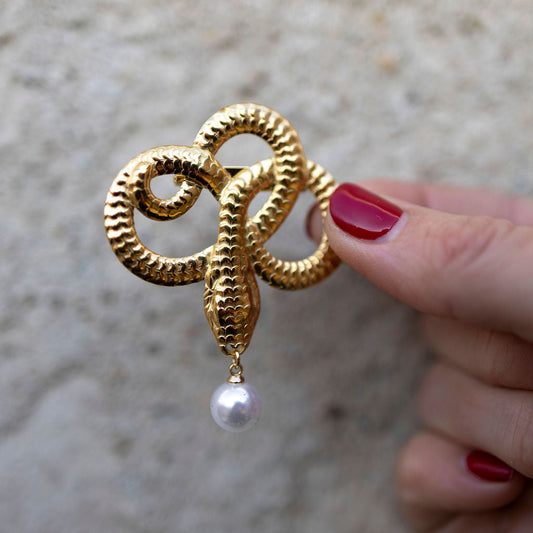 Gold Cobra brooch