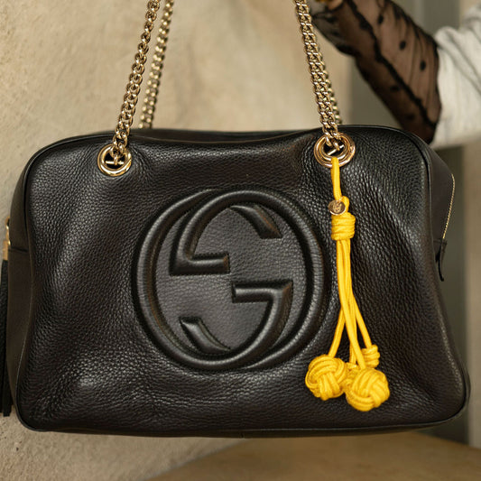 Yellow knot bag charm