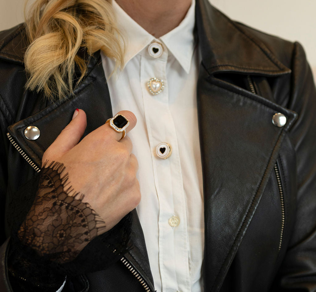 Pearl Heart Button Covers