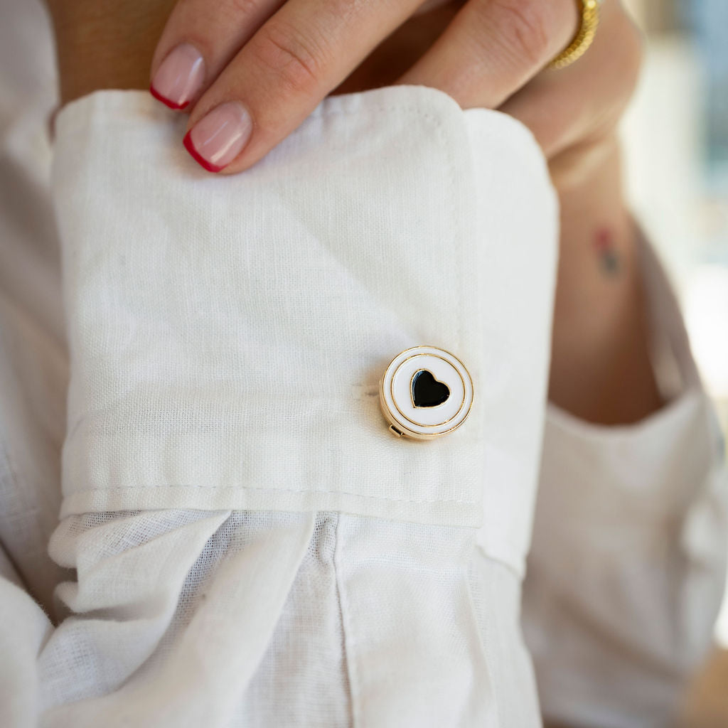 Black heart button covers