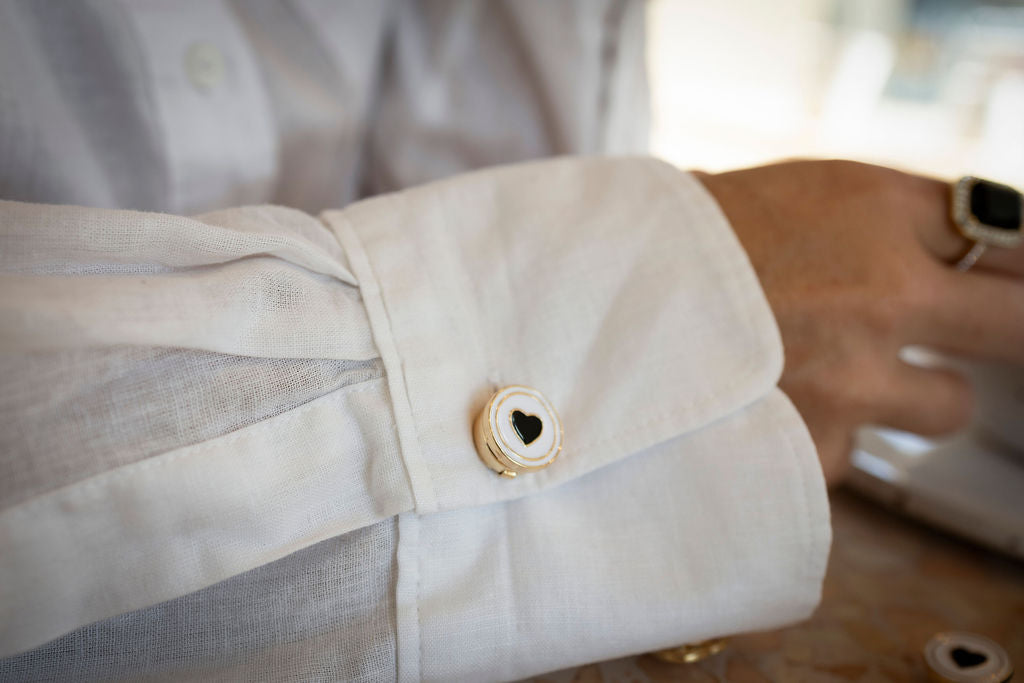 Black heart button covers