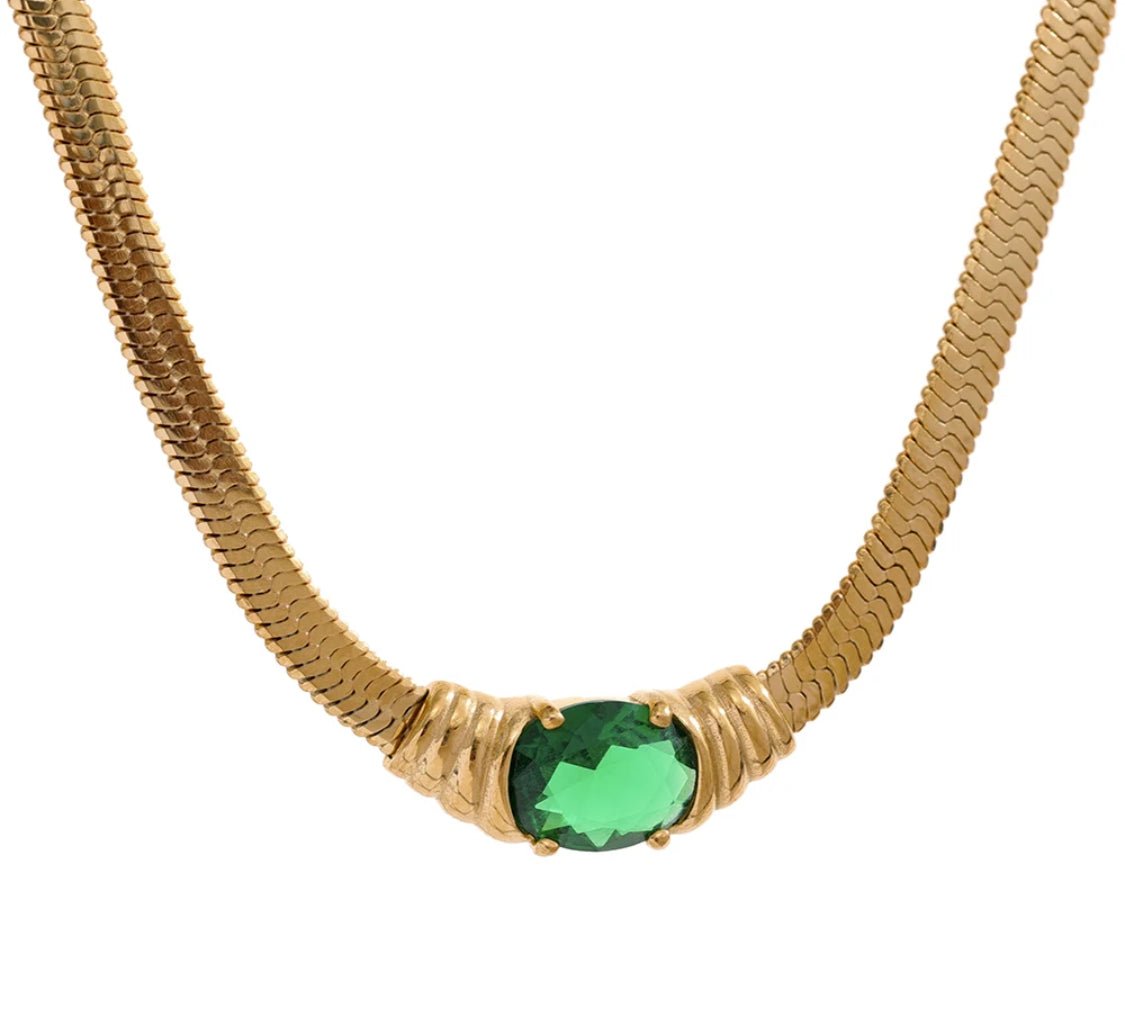 Snake chain eye green - By Krohnstad